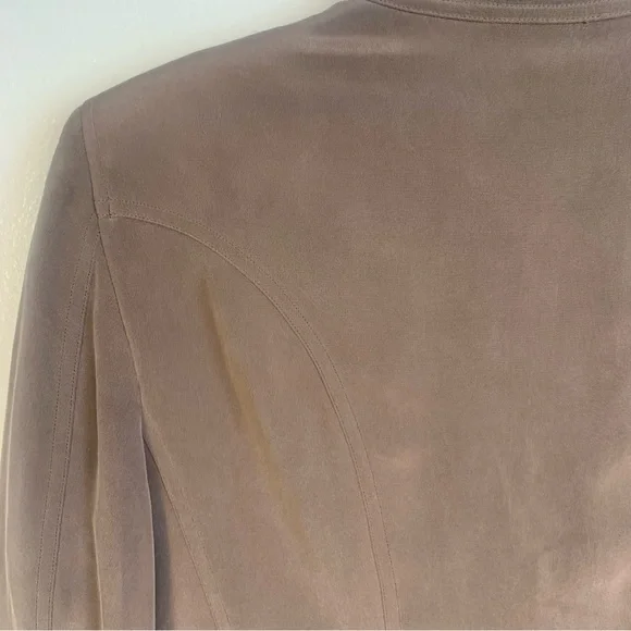 Jones New York 100% Silk Blazer Jacket Mocha Brown - Picture 8 of 12